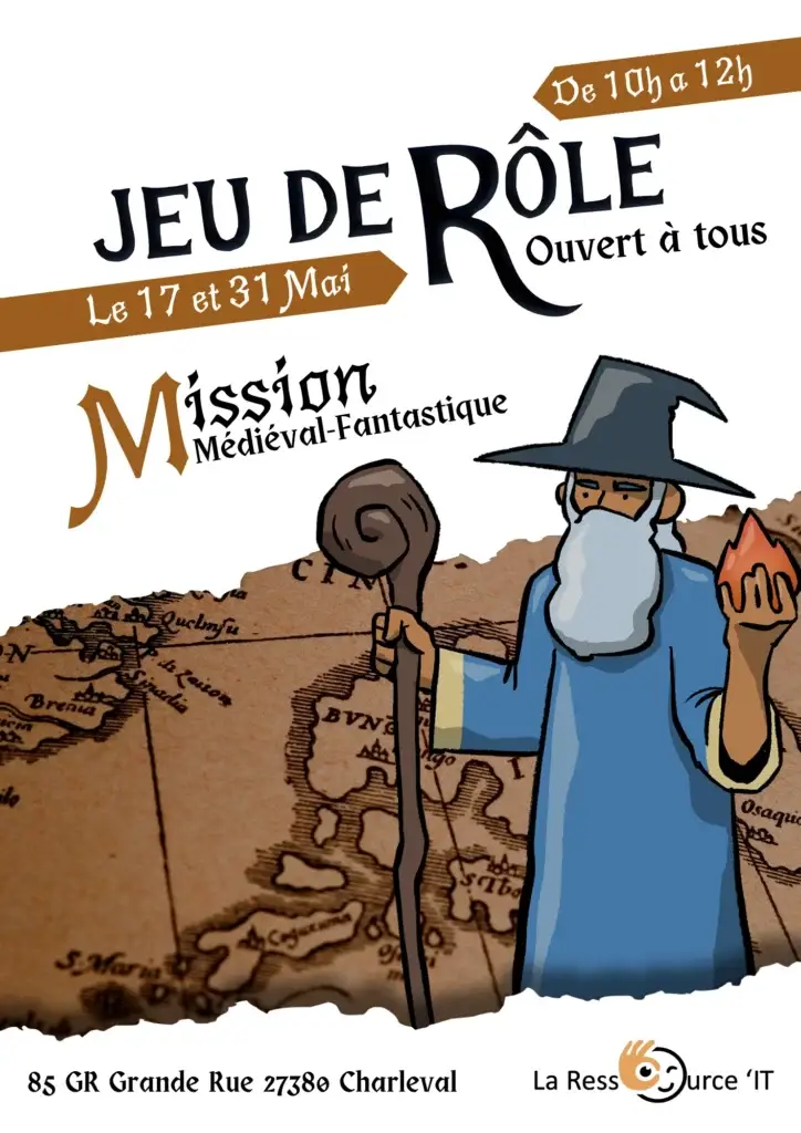 Affiche sorcier jeu de role fantastique